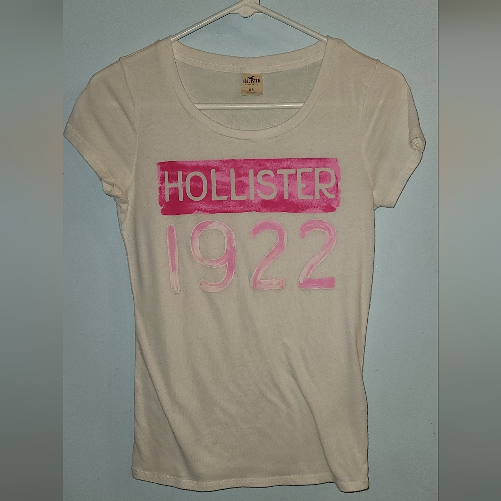 Vintage Holister white graphic tshirt pink logo 1922 xs T Shirt